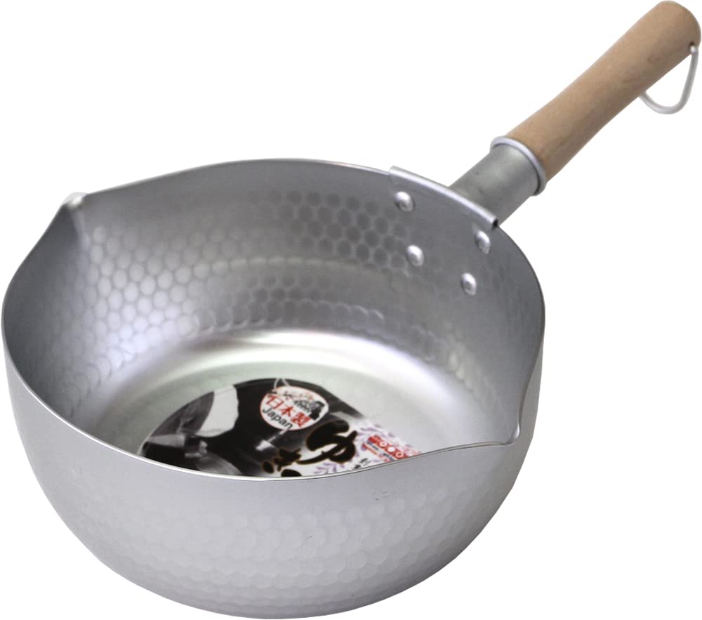 Taniguchi Metal Ginpa Yukihira Pot, Gas Stove Only, 22cm, 3.1L, Made in Japan, Lightweight, for Stews and Miso Soup, by a Japanese Craftsman