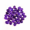 Партия овальных кабошонов аметиста 14x10 мм, Натуральные фиолетовые камни аметиста, Полированные кабошоны для изготовления ювелирных изделий