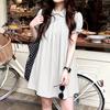 ZANZEA Women Casual Doll Collar Solid Color Loose Short Sleeve Dress