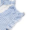 2026 Women's Summer Flutter Sleeve Striped Lace Trim Shirt