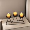 Three-head Candle Holder Heat-Resistant Vintage Metal Tea Light Candle Stand Home Office Living Room Kitchen Dining Table Candlestick Decoration