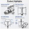 Quick Release Bicycle Pedal Aluminum Alloy MTB Road Folding Bike Pedal DU Bearing Anti Slip CNC Ultralight Cycling Gear Parts