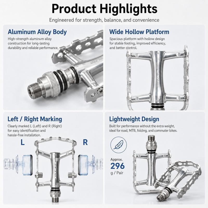 Quick Release Bicycle Pedal Aluminum Alloy MTB Road Folding Bike Pedal DU Bearing Anti Slip CNC Ultralight Cycling Gear Parts