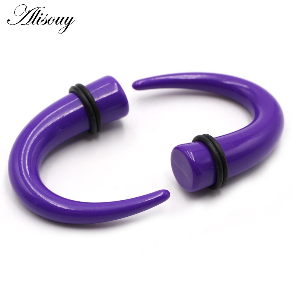Alisouy 2 шт. 1,6 мм-11 мм акрил C Sahpe Buffalo Horn ушные манометры ушные конусы растягивающиеся заглушки туннельный расширитель ювелирные изделия для пирсинга