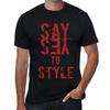 Men’s Vintage Tee Shirt Graphic T Shirt Say Yes To Style Deep Black