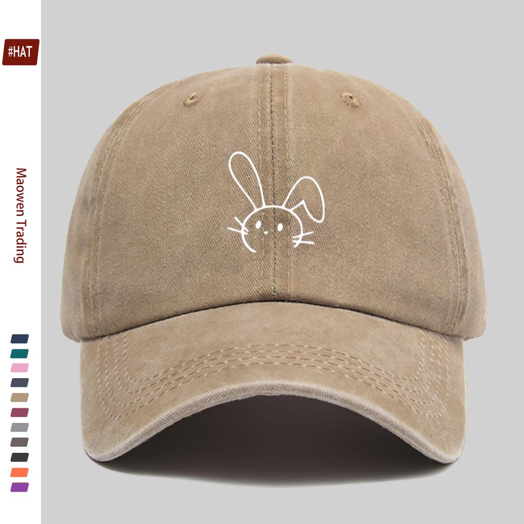pc Cute Rabbit Pattern Printed Baseball Cap Casual Design Decorative Hat for Pet Lovers Comfortable and Lightweight Sun Hat w