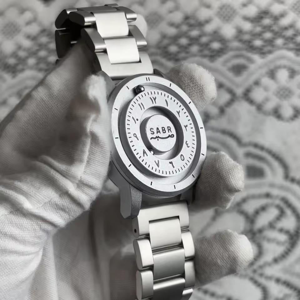Sabr Arabic Numerals Men's Watch Magnetic Bead Hands with Graduations Custom Mirrorless Watch Gift Box Set