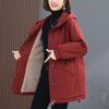 Women's Fashionable Fleece-Lined Parka: Thickened Cotton Jacket - 2024 Winter Outerwear, Loose Fit, Casual Style for Moms.