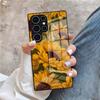 Красивый чехол для телефона с подсолнухом для Samsung S26 S25 Plus S20 S20 Plus S22 Ultra S23 FE S21 Plus S21 Ultra Стеклянная крышка