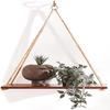 1 Pcs Rope Hanging Shelf, Wall Hanging Decor, Lightweight, Premium Wooden Shelf, Hanging Plant Shelf for Bedroom and Living Room