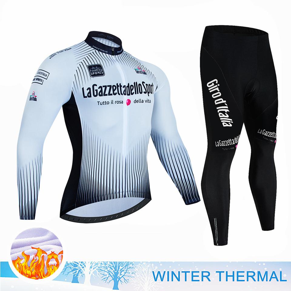 Тур по Италии Зимний Велосипедный Комплект Термофлис Велосипедный Комплект Одежда для Велосипеда МТБ Ciclismo Велосипедный Комплект Спортивная Велосипедная Одежда