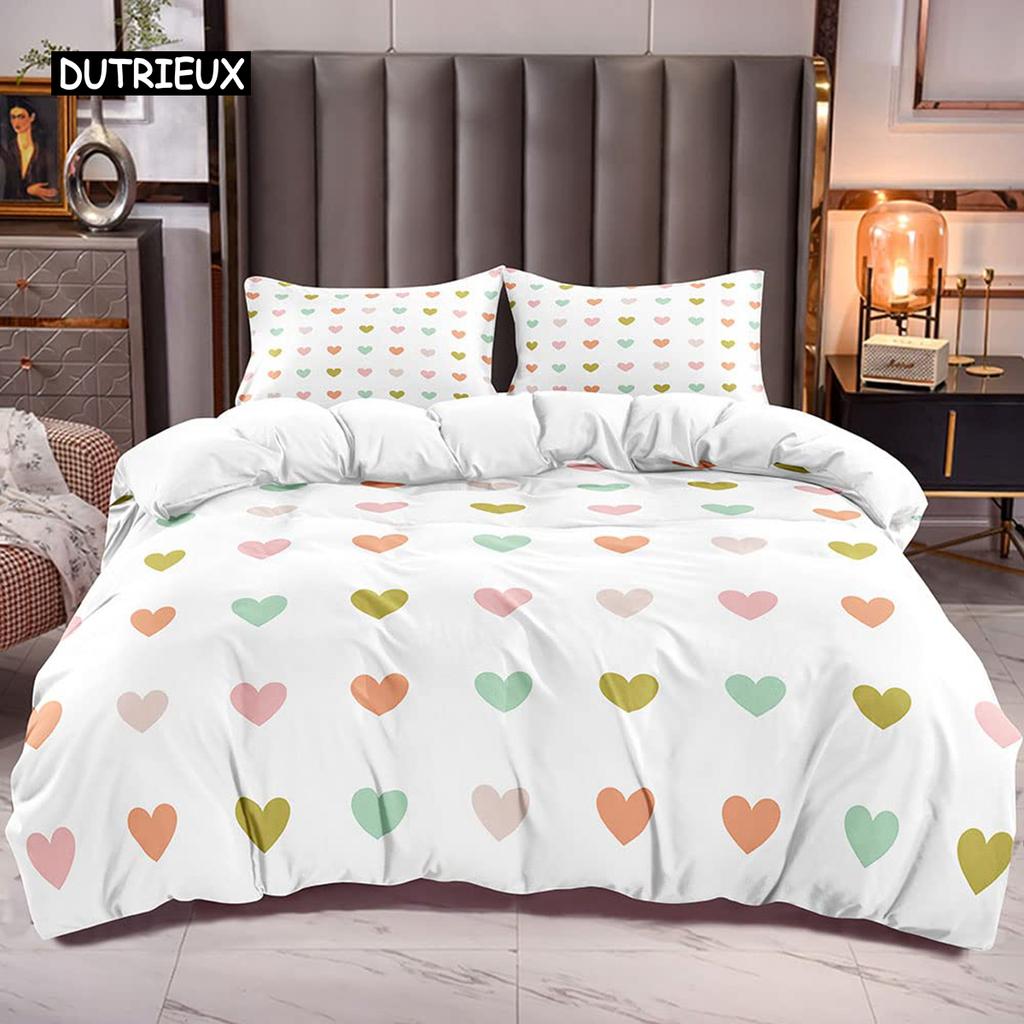 Комплект постельного белья Love Heart, простой клетчатый пододеяльник 200x200, наволочка, односпальная, двуспальная, двуспальная, королевская, скандинавская пара, покрывало, постельное белье