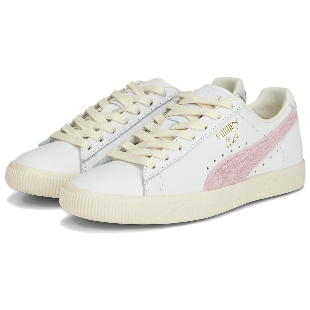 Puma Clyde Base Pearl Pink Unisex Sneakers White Team-Gold 390091-05
