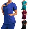 Nurse Women Casual Short Sleeved Apparel Top Pharmacy Working Medical Hospital Doctor Nursing Uniform V-neck Jogger