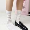 ANGEL SOCKS 1313 Pattern Half Socks See-through Summer Women's Stockings Thin Fashion Luxury Medium White Frill Socks Knee Socks