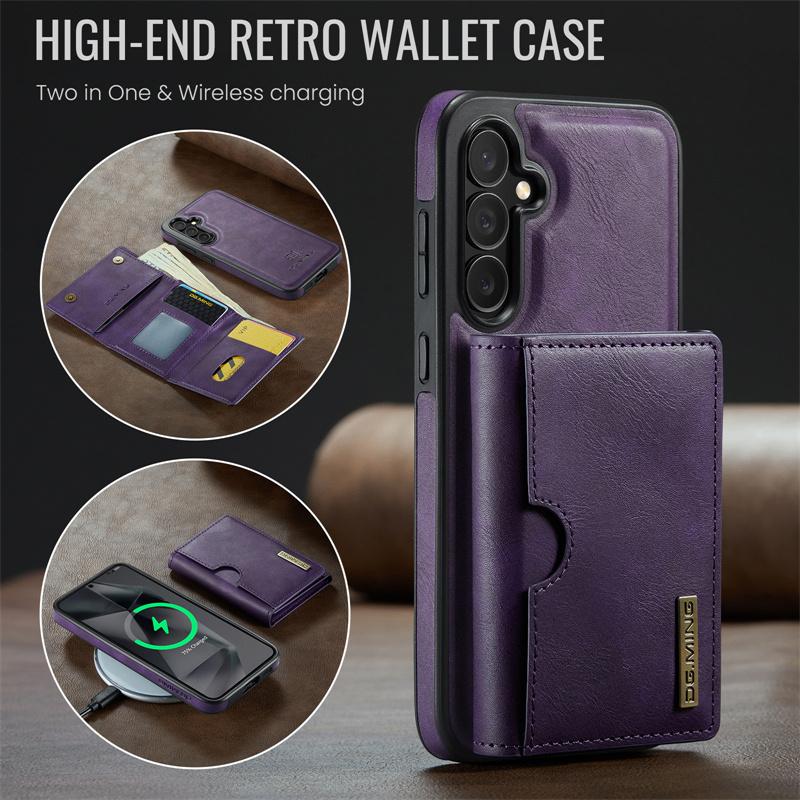 Магнитный отстегивающийся чехол-книжка из кожи 2 в 1 для Samsung Galaxy S25 FE S25 Edge S24 Plus S23 S22 S21 Ultra, кошелек, карман для карт, задняя крышка, коке