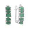 Silver Earrings with Natural Emerald, Cubic Zirconia (2161981)