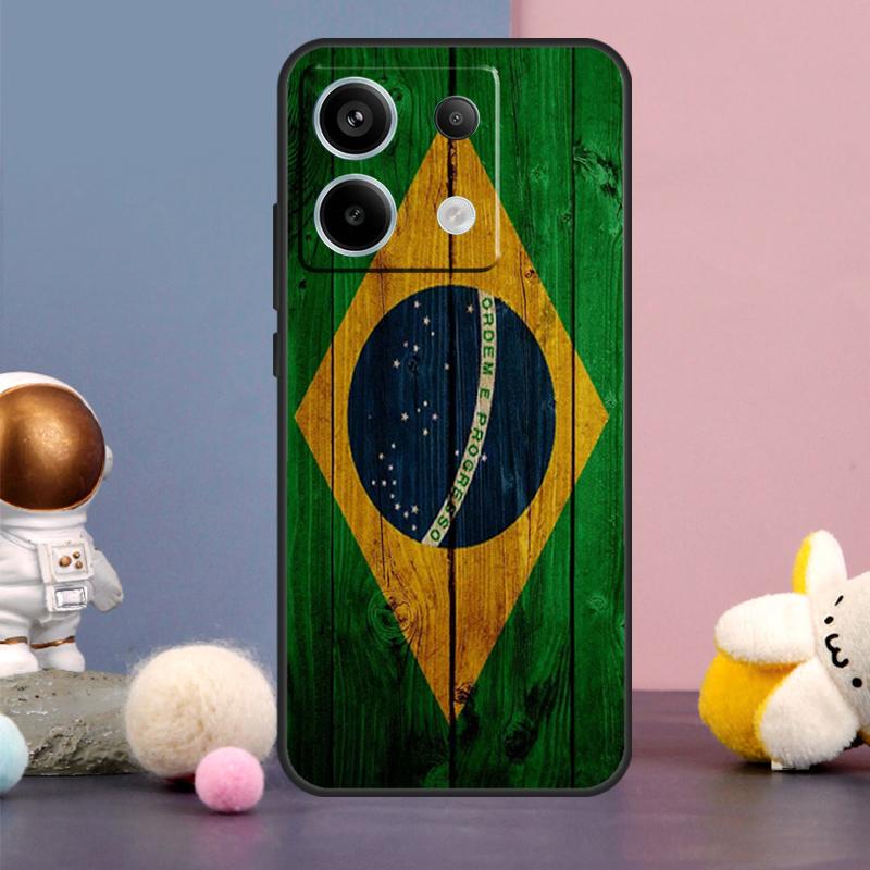 Brazil Flag Case For Xiaomi Redmi Note 15 Pro Plus 10 11 12 13 14 Pro Redmi 15 15C 14C 10C 12C 13C Cover