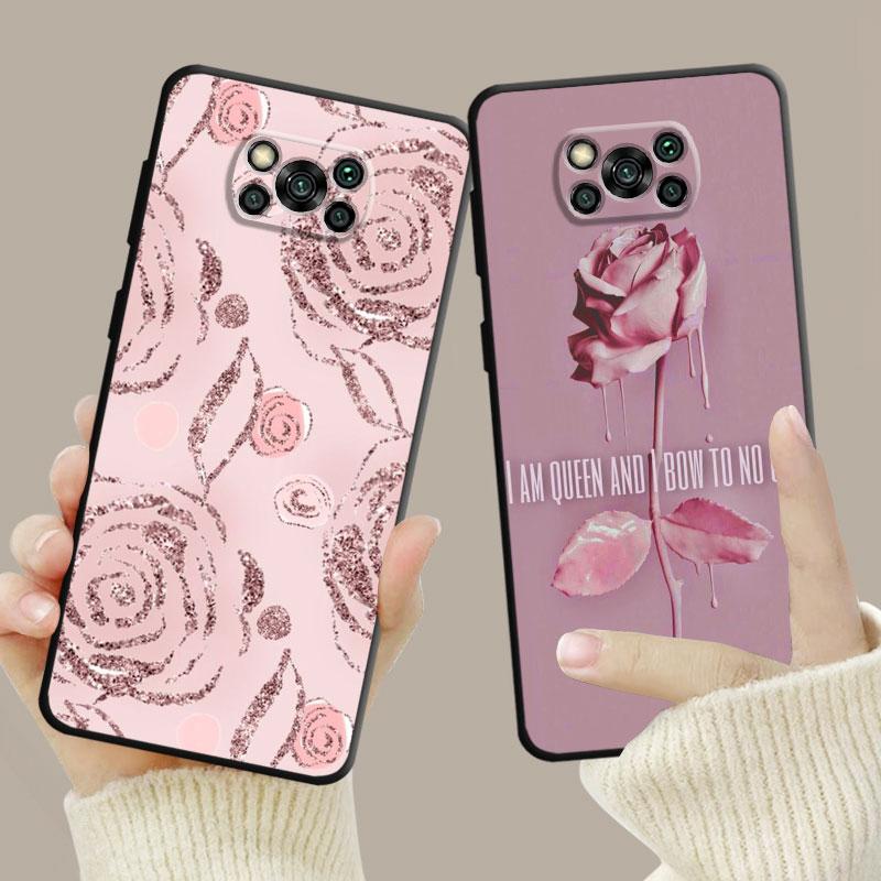Чехол для Xiaomi Poco X3 Nfc X4pro M3 C40 для Mi 12 11 10 10t 8 Note10 Lite 11ultra 11t Pro F1 розовое золото розовая королева принцесса