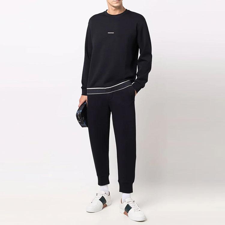 Emporio Armani Однотонные вязаные джоггеры с сужающимися манжетами Мужские брюки Темно-синий 8N1P921JHSZ0920
