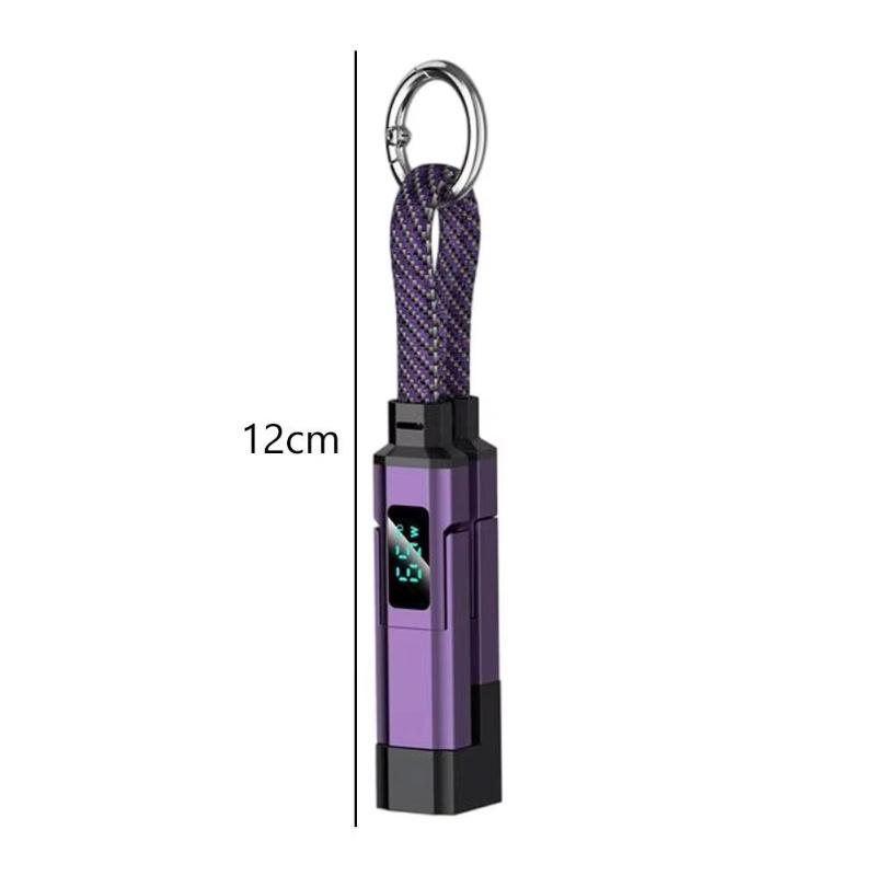 Портативный 4-в-1 65 Вт Кабель-брелок для зарядки USB C с дисплеем V/A/W Прочный шнур Type C для телефона, планшета, офиса, путешествий