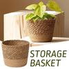Handmade Flower Plant Pot Straw Weaving Planter Basket New Flowerpot Storage Basket  Indoor Outdoor