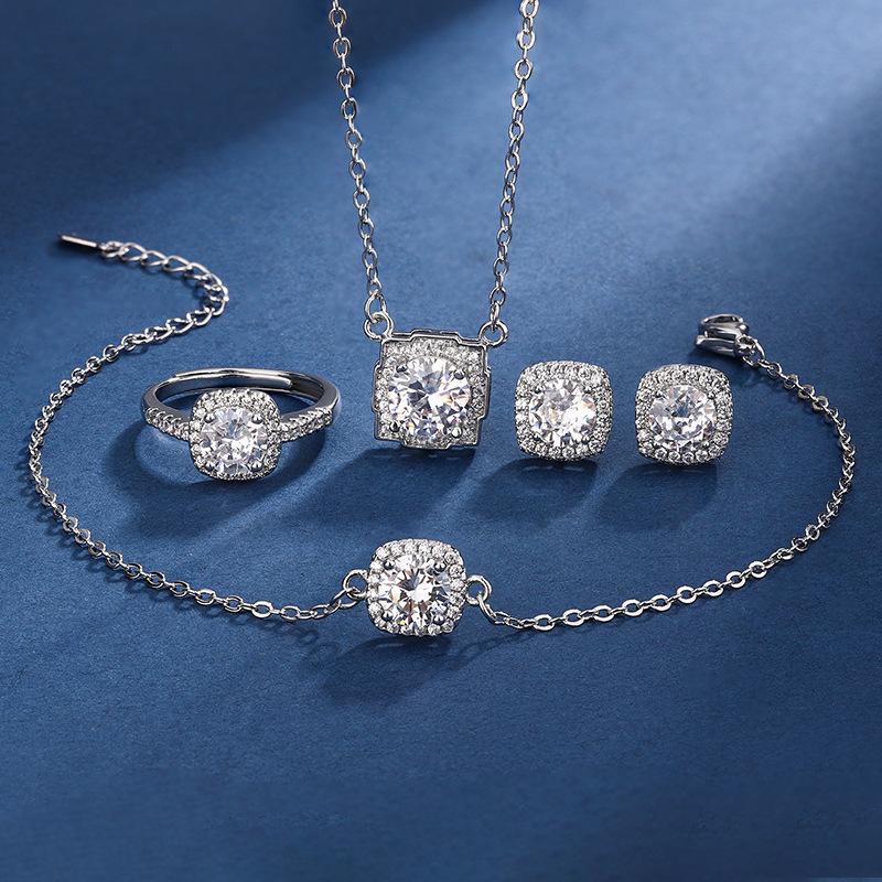 Квадратная сумка PT950 с покрытием из искусственного циркона, кольцо с цирконом «Восемь сердец и восемь стрел», женское кольцо с бриллиантом Mosang