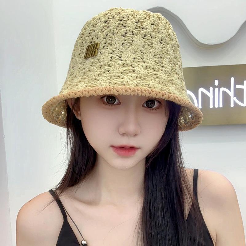 Seaside Beach Hat Lace Straw Hat Children Summer Visor Breathable Sunscreen Bucket Hat Vacation Style Straw Hat