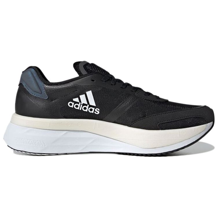 Adidas Adizero Boston 10 Широкие черно-белые кроссовки унисекс Core-Black Cloud-White Grey-Five GZ5426