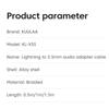 Кабель Kuulaa, Jack 3,5 мм/Lightning