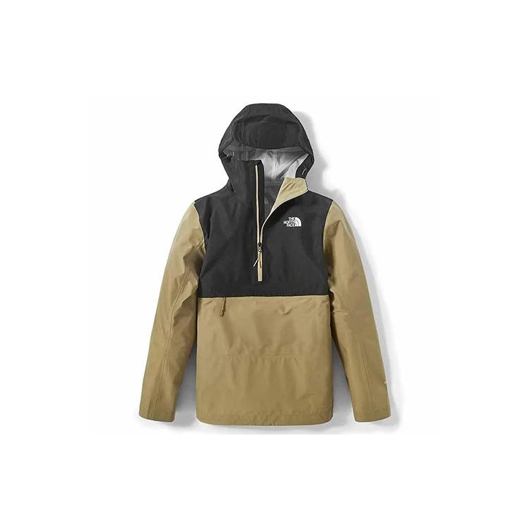 THE NORTH FACE Outdoor Hiking Waterproof, Windproof, And Breathable Windbreaker Jacket Men's Khaki NF0A4N9M-PLX