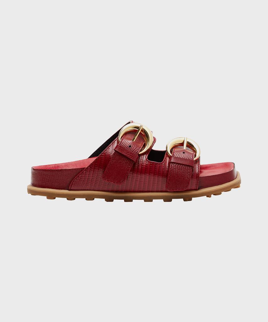 Marine Serre (M) Men'S Lizard Printed Leather Ms Slide Red Lizard Printed Leather Ms Slide Rd10 Red