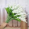 Искусственные цветы ландышей, белые имитационные декоративные цветы со стеблями для дома