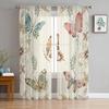 Flower And Colorful Butterfly Sheer Curtains For Living Room Bedroom Kitchen Home Decor Tulle Voile Curtains Windows Drapes