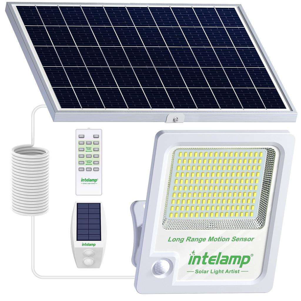 Intelamp Solar Light with Motion Sensor for Outdoor LED 170 Maximum Lumens of 2000 High High Solar Automatic 3 Intelligent No Electricity IP65