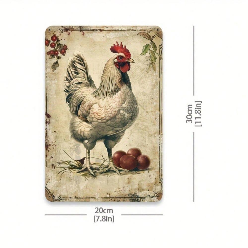 Винтажная жестяная табличка с петухом 8x12 дюймов, деревенский farmhouse, настенное искусство, декор для помещений и улицы