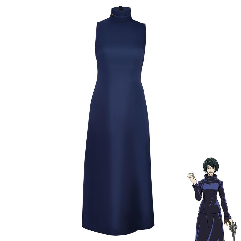 Mai Zenin Cosplay Costume Sleeveless Dress Outfit Wig Women Zen in Mai Adult Halloween Carnival Party RolePlay Suit Women Set