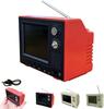 Portable Retro TV Cartoon Player with 8G Memory Rechargeable Cute Mini Vintage Television for Dollhouse Scenes Collectible Decor