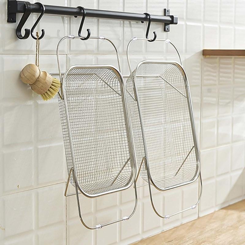 Корзина для слива из нержавеющей стали для кухни, сливная корзина для мытья овощей, фильтр-корзина X3UC