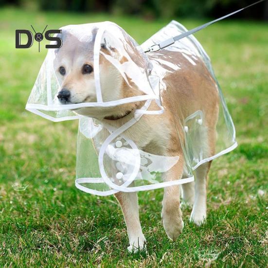 Прозрачный дождевик для домашних животных с капюшоном, водонепроницаемая куртка, модное легкое пальто для домашних животных, пончо для маленьких и средних собак и кошек