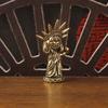 1Pcs Vintage Brass Figurine Cute Cartoon Liberty Goddess Statue Mini Desktop Decor For Home Office Model Craft Unique Gift