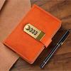 PU Cover PU Notebook with Lock Line Office Notebook A7 Notebook with Lock  Leather Journal Office