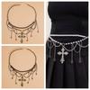 Acrylic Beads Y2K Silver Waist Chain Adjustable Crystal Tassel Waistband  Waist Seal
