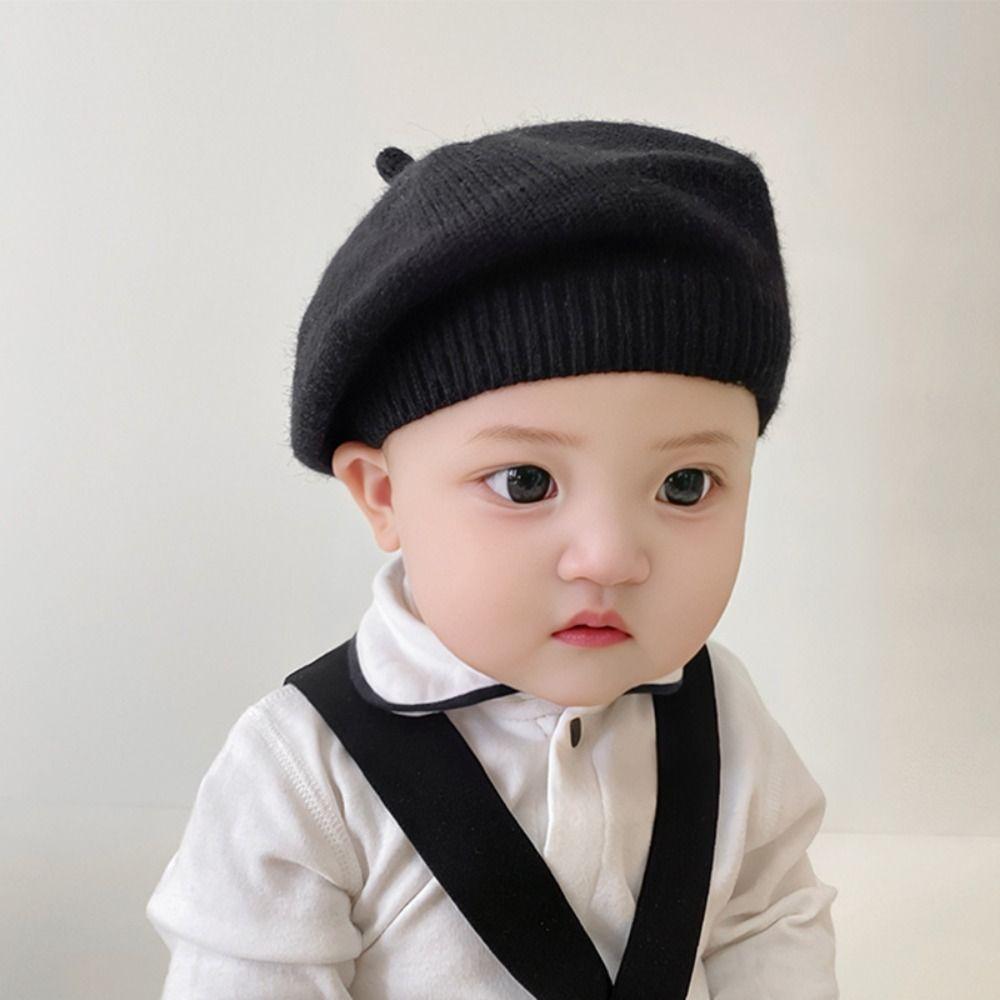 Warm Kids Berets Knitted Painter Hat Korean Children Newsboy Cap Boys Girls