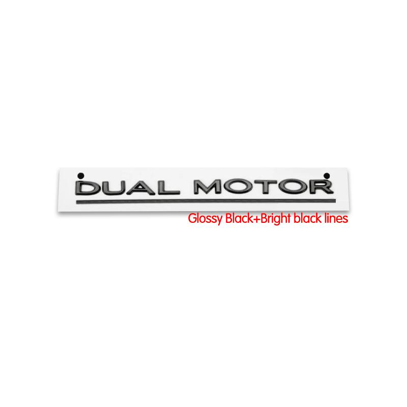3D ABS Chrome Red Line Black Logo DUAL MOTOR Emblem Letters Car Styling Trunk Badge For Tesla 3 Y S X DUAL MOTOR Accessories