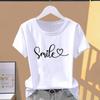 (Asian Size) Graphic Tee T Clothing Letter Trend Cute Style Casual Fashion Print Female Casual Women's Top Short Sleeve T-shirt
