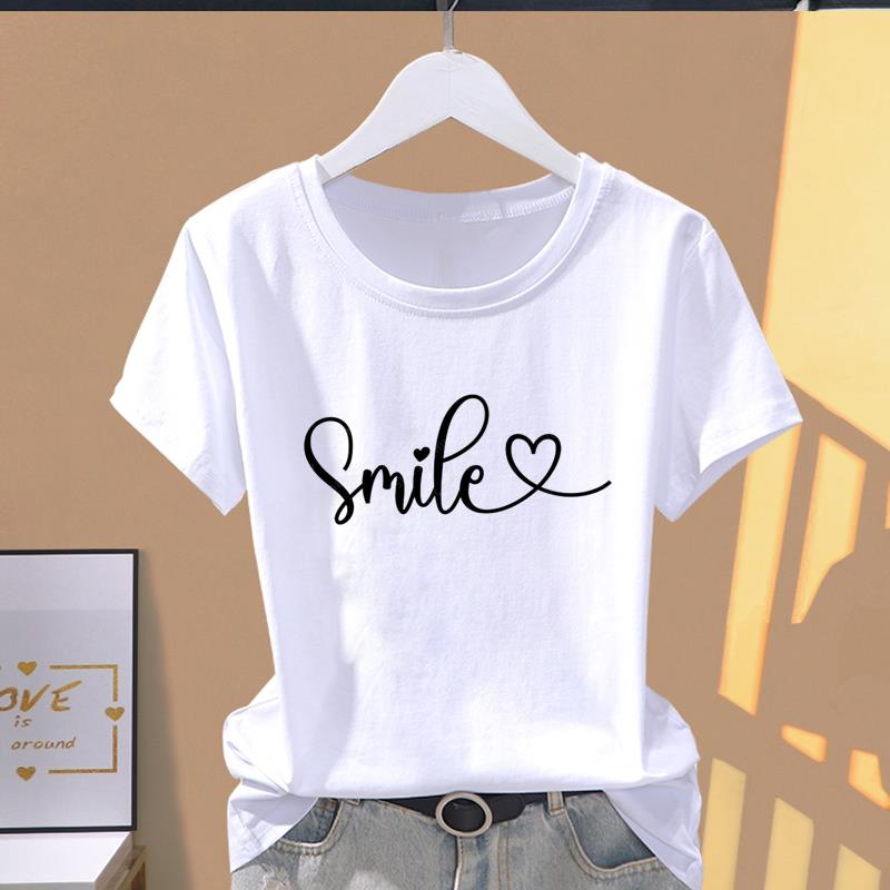 (Asian Size) Graphic Tee T Clothing Flower Trend Watercolor Cute Casual Fashion Print Female Casual Women's Top Short Sleeve T-shirt