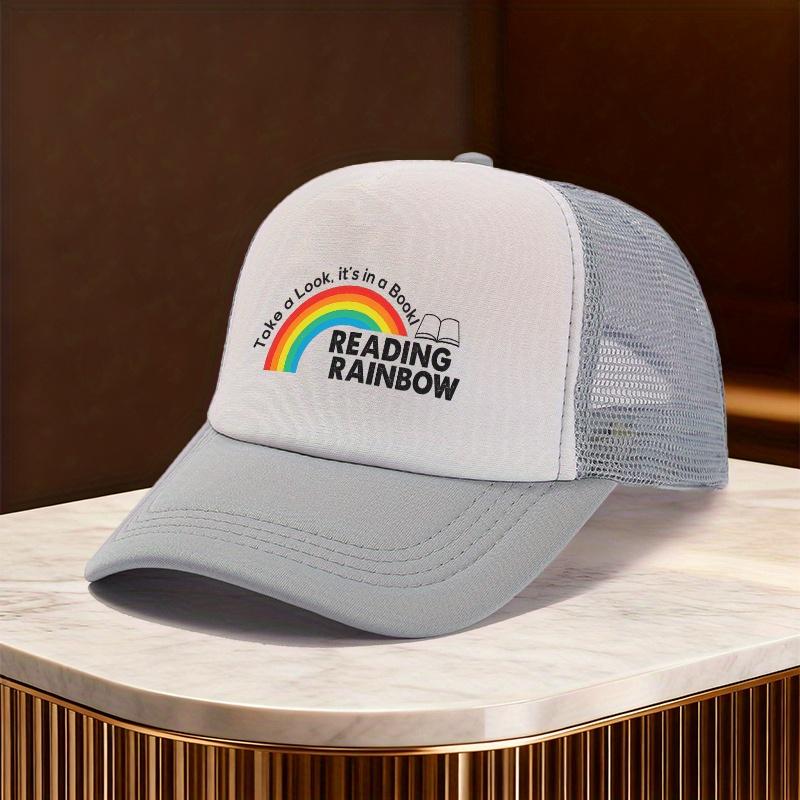 Reading Rainbow Trucker Hat Take a Look Its in a Book Graphic Mesh Baseball Cap Unisex Adult Casual