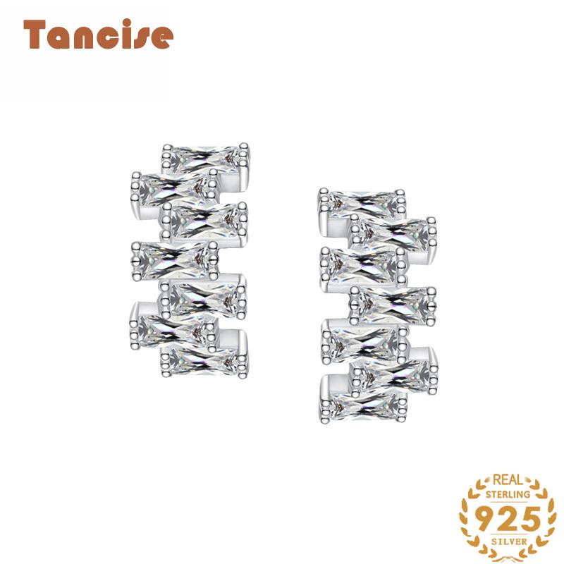 Tancise 925 Sterling Silver Zircon Earrings Drop Earrings For Women Wedding Party Gifts