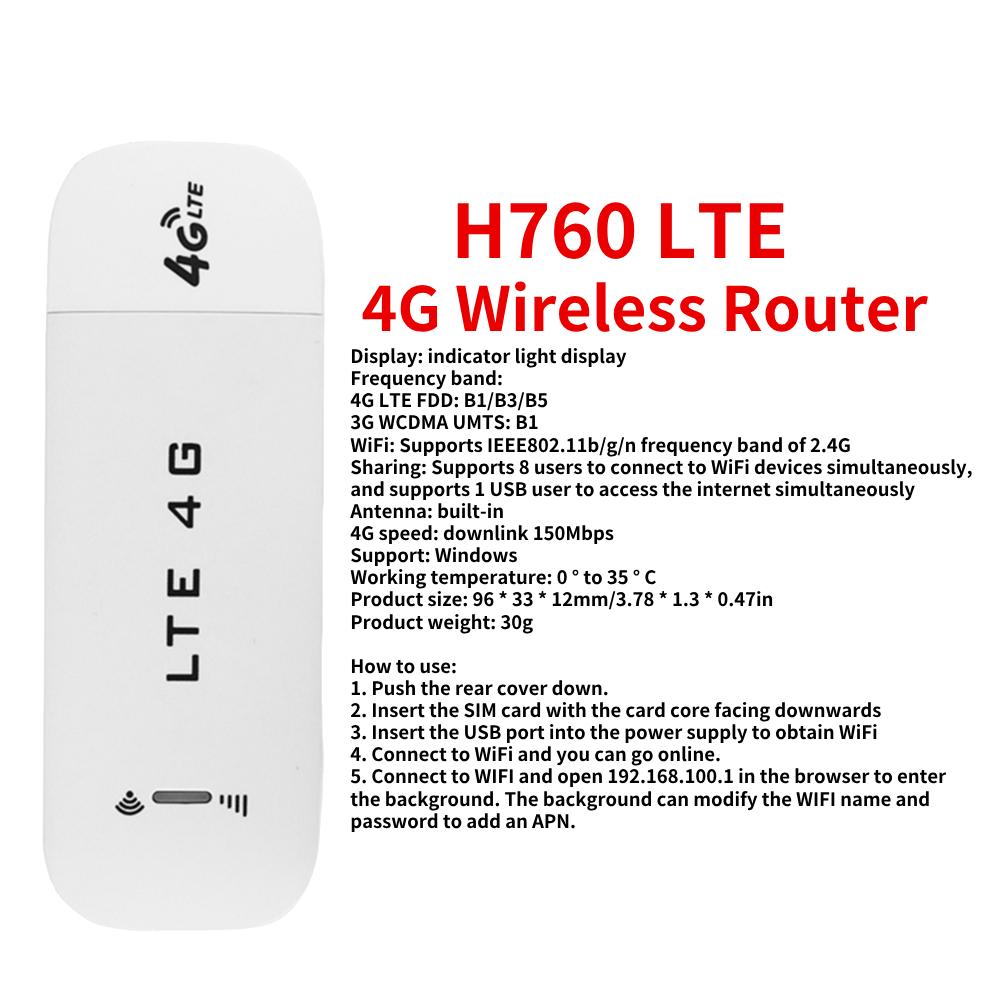 150Mbps 4G LTE Wireless Router USB Dongle Modem Stick Mobile Broadband Sim Card Wireless WiFi Adapter 4G Card Router Home Office